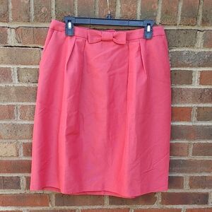 Talbots Pink Front Bow Silk Blend Pencil Skirt Size 12W (234)